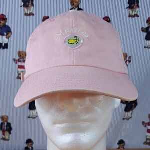 Womens Masters golf stitched logo pink & white pull tab casual golf hat